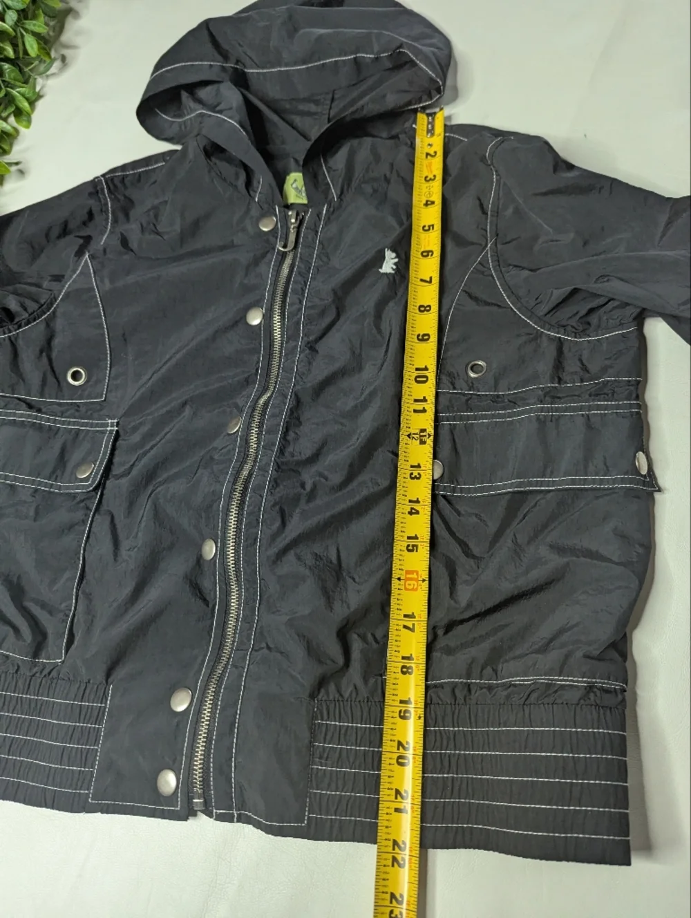 Y2K Juicy Couture Black Windbreaker Jacket Size Large